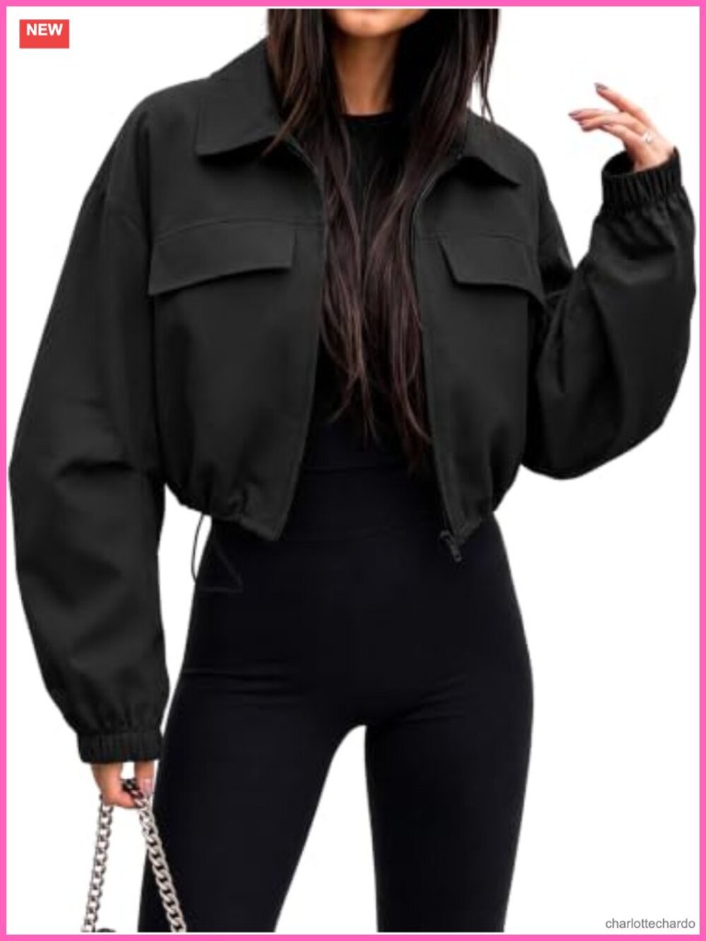 Cropped Bomber Jacket Trench Coat Lightweight Women Spring Fall